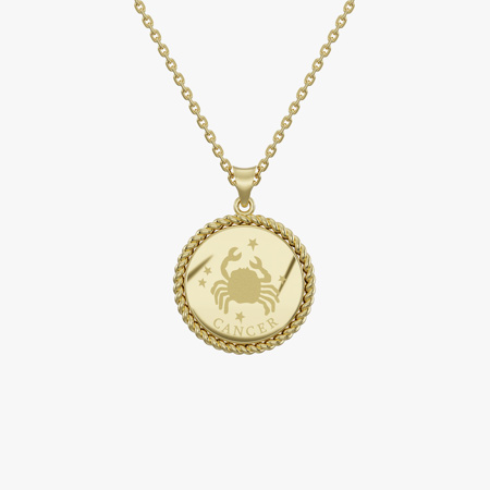 Cancer Birth Month Gold Pendant